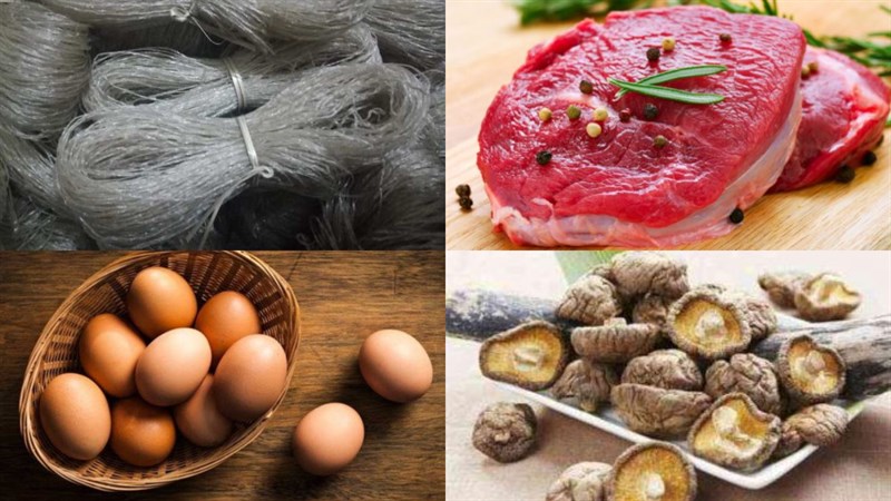Các nguyên liệu cần có món ăn miến trộn làm thịt bò