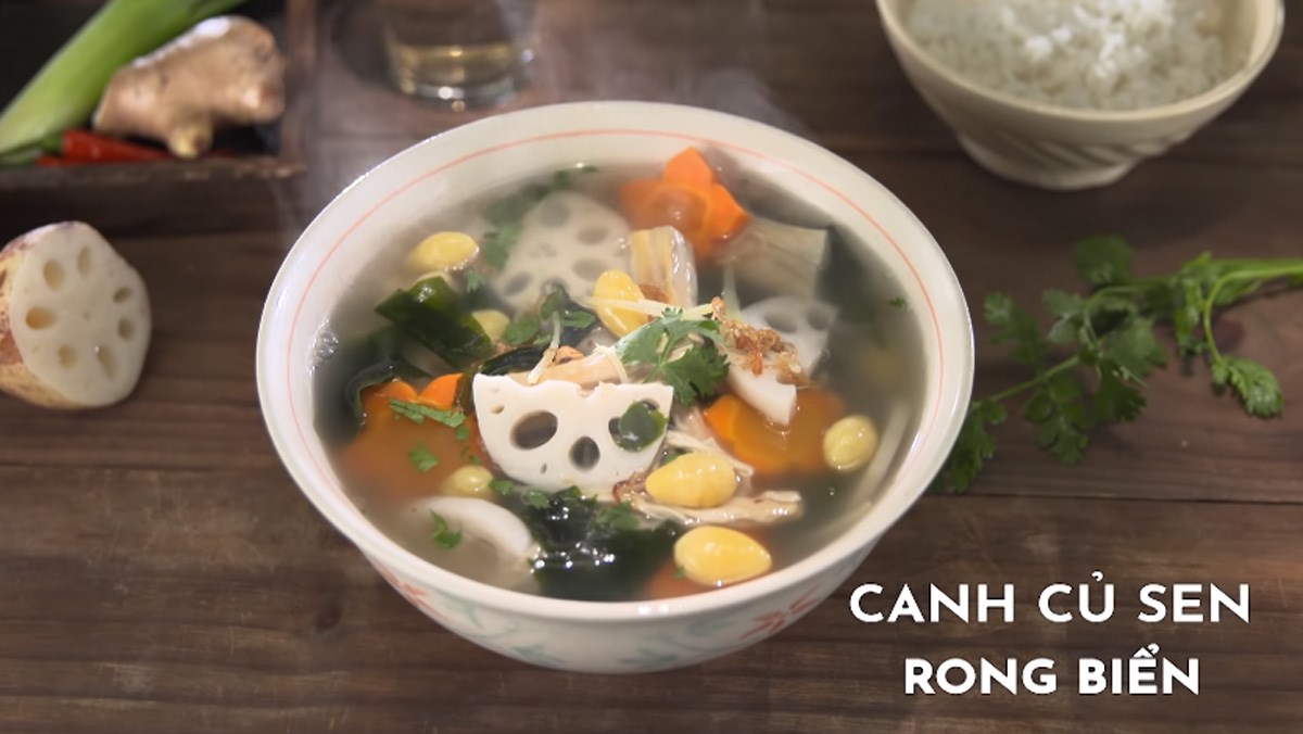 Canh rong biển củ sen chay