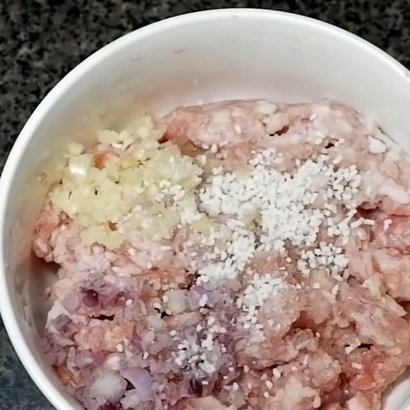 Bước 4 Ướp thịt băm Bánh canh Nam phổ