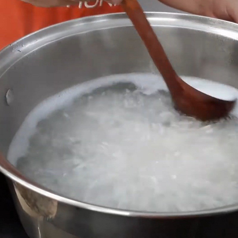 Bước 4 Nấu cháo Cháo hải sâm thịt băm