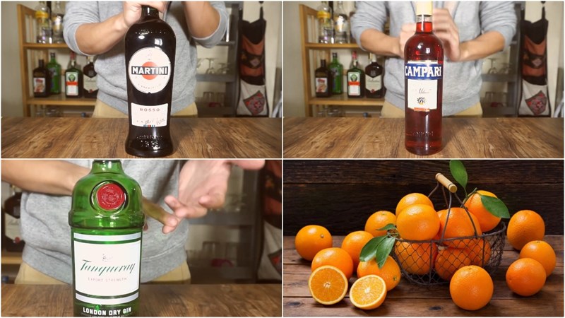 Nguyên liệu món ăn cocktail negroni