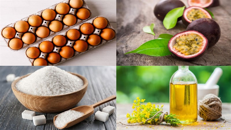 Nguyên liệu món ăn sốt dầu trứng chanh leo