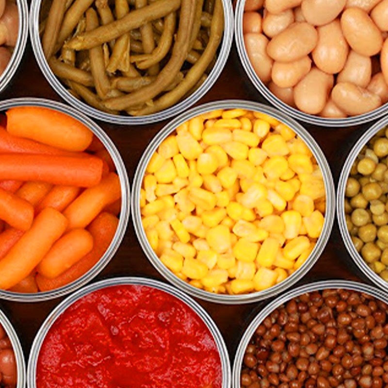 Rau củ quả đóng hộp đã mở dùng hết trong 2 ngày