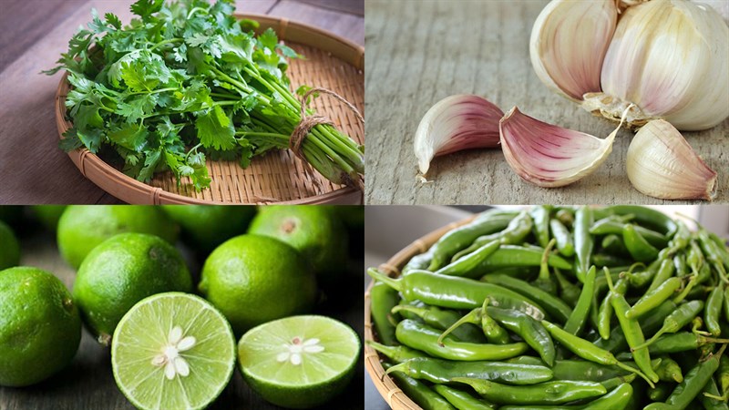 Nguyên liệu làm Coriander chutney - chutney rau mùi