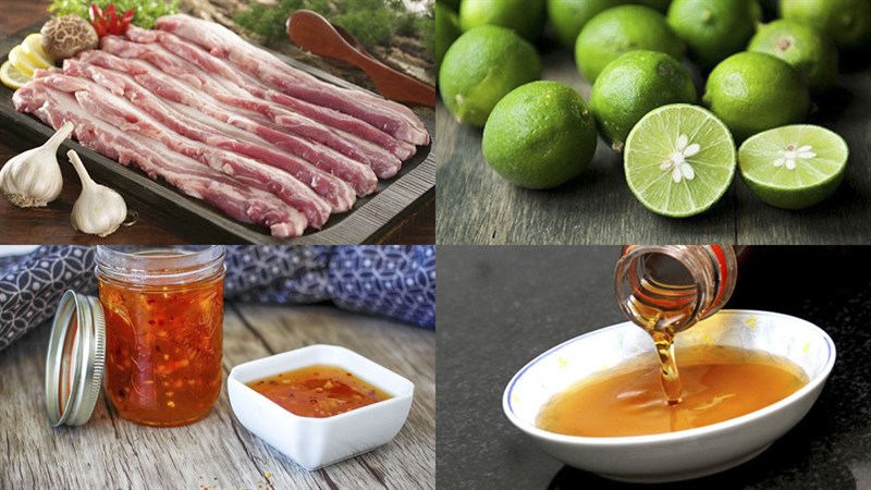 Các nguyên liệu món ăn uống thịt kho chua ngọt