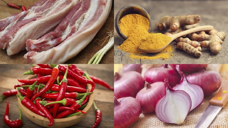 Nguyên liệu món ăn thịt kho nghệ