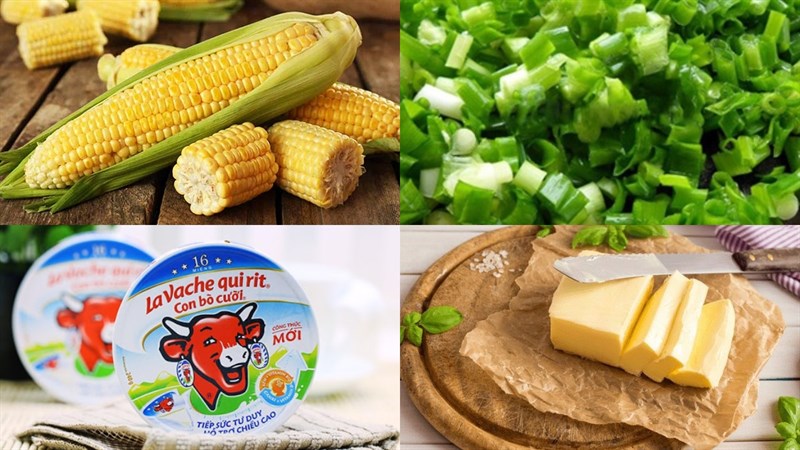 Nguyên liệu món ăn bắp xào thịt băm và bắp xào phô mai