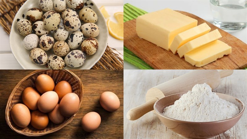 Nguyên liệu cho món trứng cút chiên giòn sốt bơ tỏii