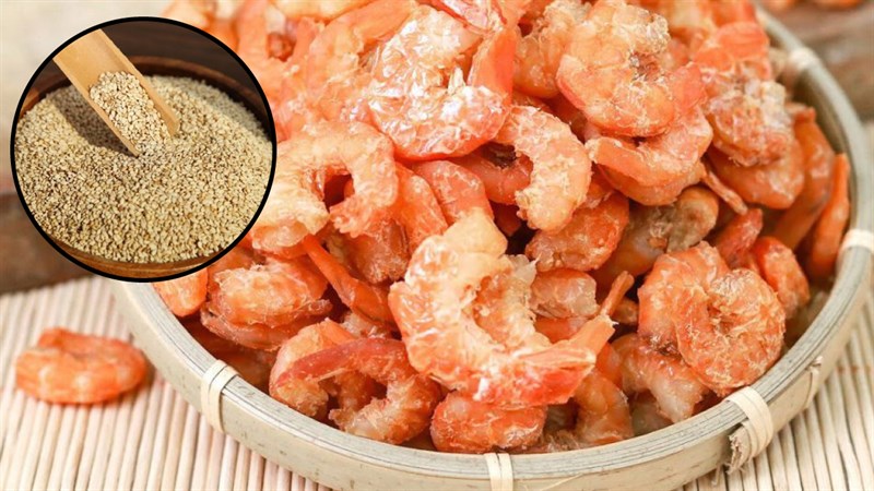 Nguyên liệu làm muối vừng tôm khô