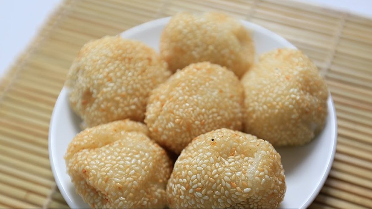 Bánh nếp chiên nhân đậu đỏ