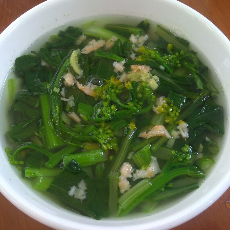 Bước 3 Thành phẩm Canh cải ngồng tôm khô