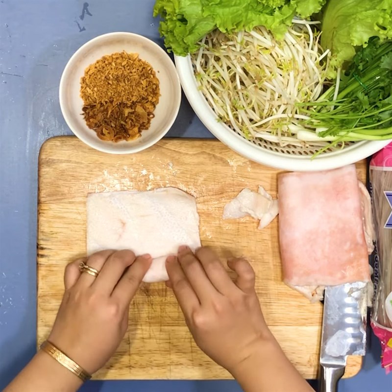 Bước 3 Làm da heo cuộn Hủ tiếu da heo cuộn