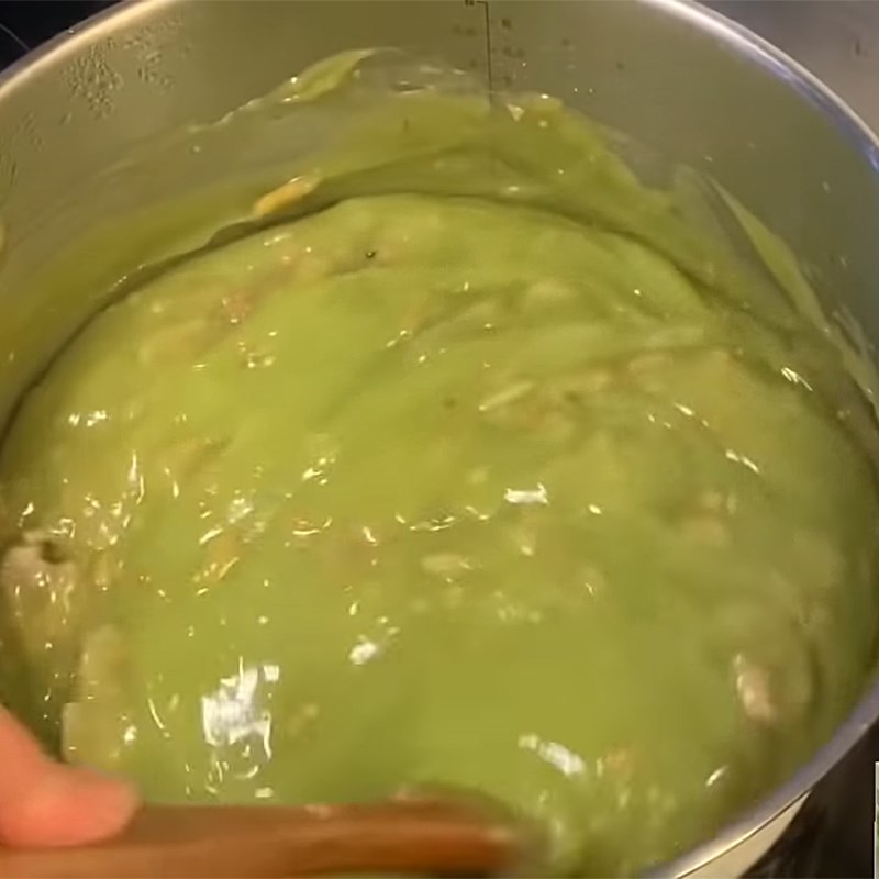 Bước 4 Nấu hỗn hợp bột cải bó xôi Cháo khoái Hải Phòng