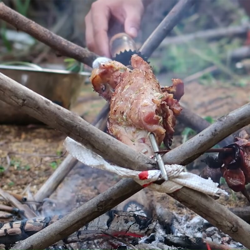 Bước 2 Nướng thịt heo Heo nướng giả cầy dạng tảng