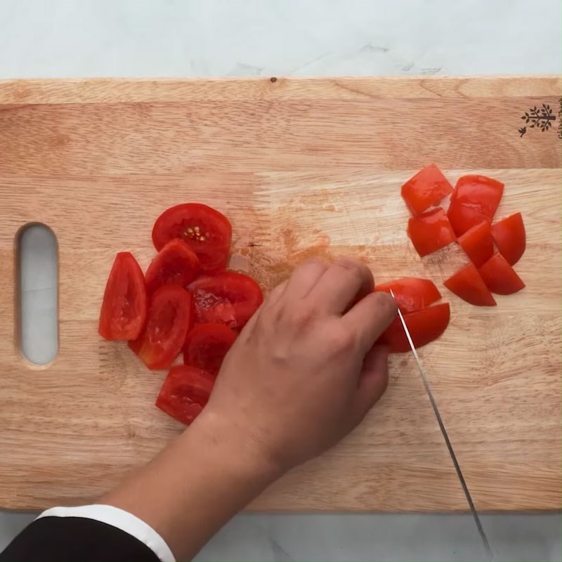 Bước 1 Sơ chế nguyên liệu Đậu đũa xào cà chua