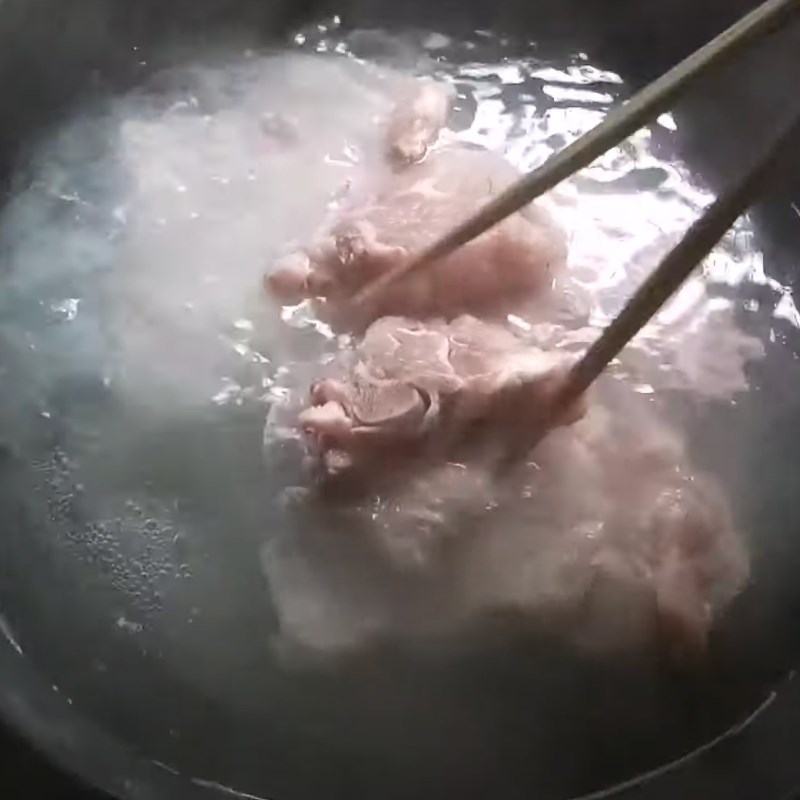 Cách 2 Sơ chế xương heo Canh đu đầy đủ hầm xương