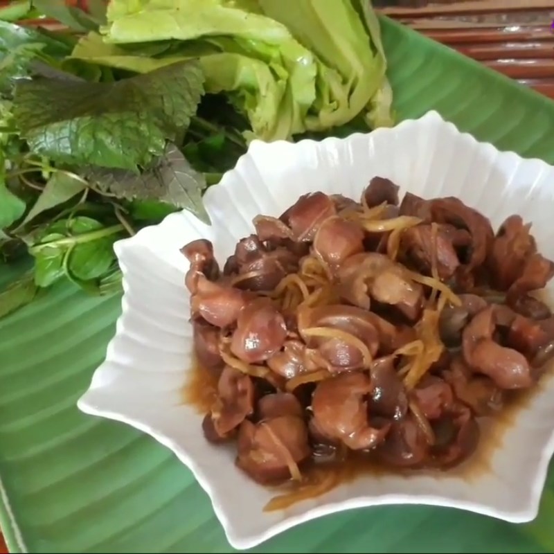 Bước 4 Thành phẩm Mề gà kho gừng