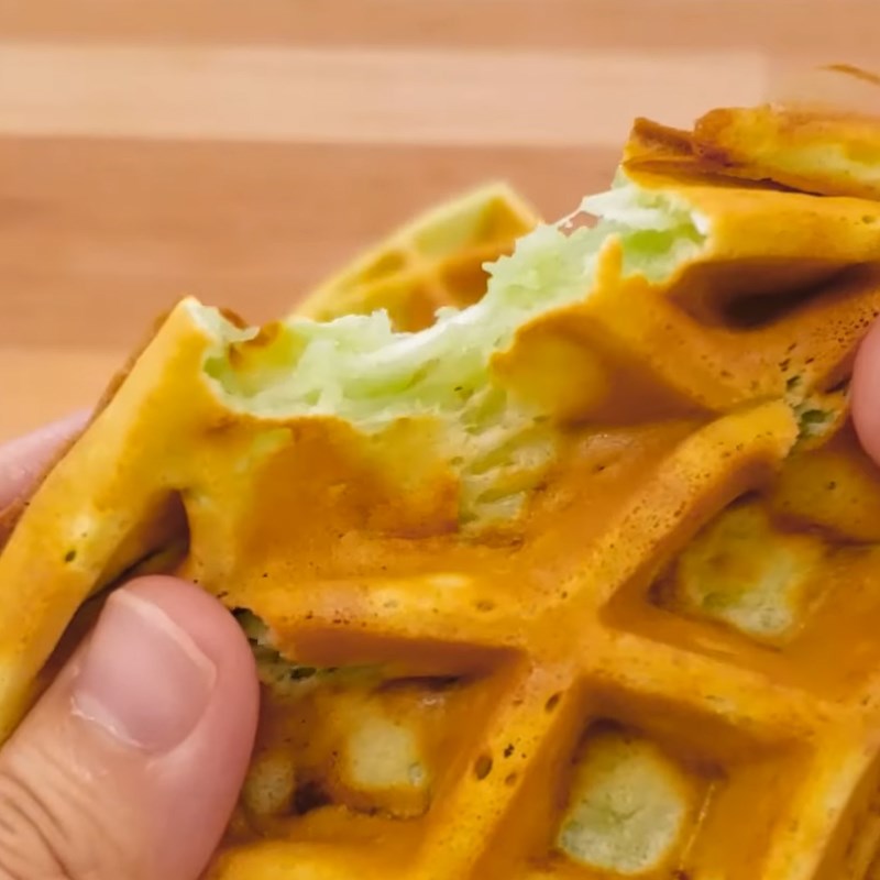 Bước 5 Thành phẩm Bánh kẹp - waffle sầu riêng lá dứa