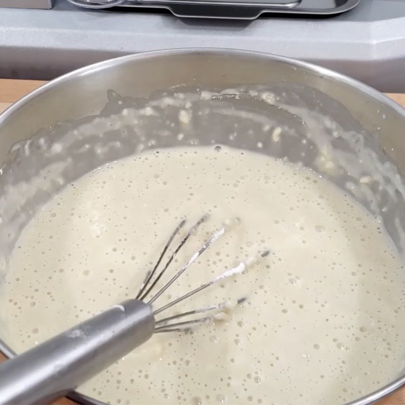 Bước 1 Trộn hỗn hợp bột bánh Bánh kẹp - waffle sầu riêng lá dứa