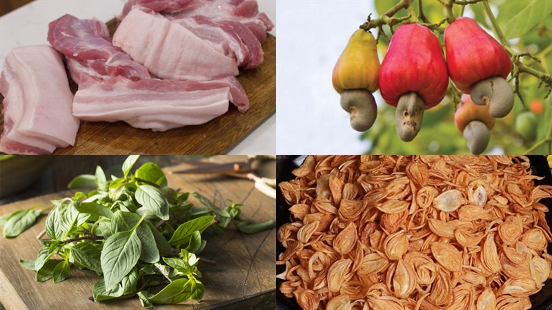 Nguyên liệu Gỏi trái điều thịt heo