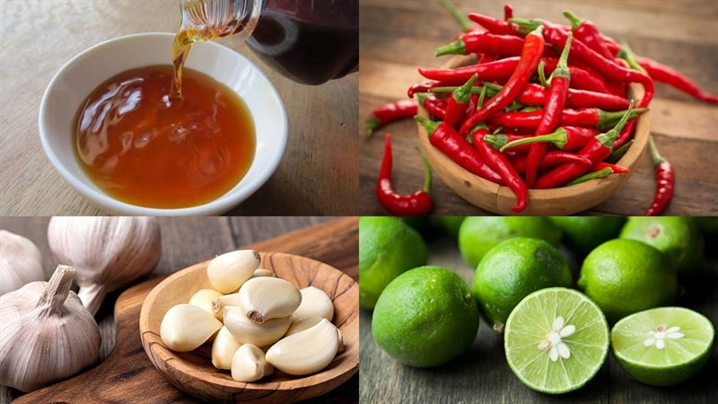 Nguyên liệu món ăn nước mắm chấm nghêu hấp sả