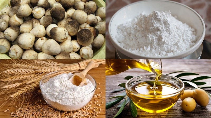 Nguyên liệu làm nấm rơm chiên giòn