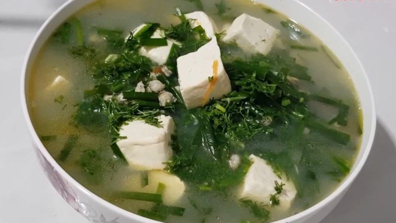 Canh nghêu nấu hẹ