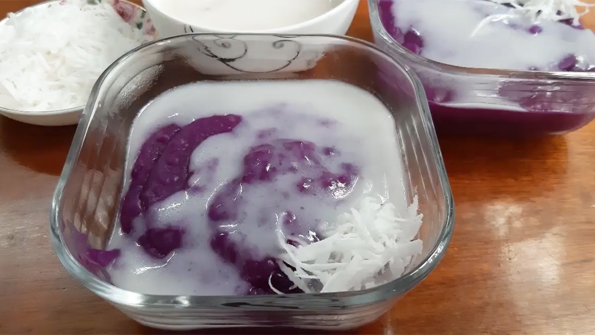 Chè khoai mỡ (khoai tím) dẻo