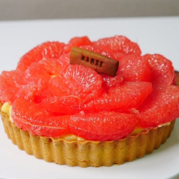 Cách làm bánh tart bưởi hồng thơm ngon, lạ miệng ăn cực mê