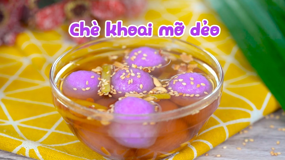 Chè khoai mỡ (khoai tím) dẻo