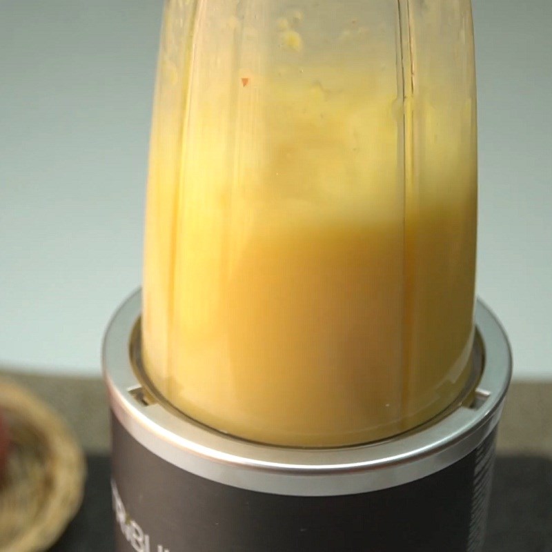 Bước 2 Ướp và xay đào Nước ép đào tươi