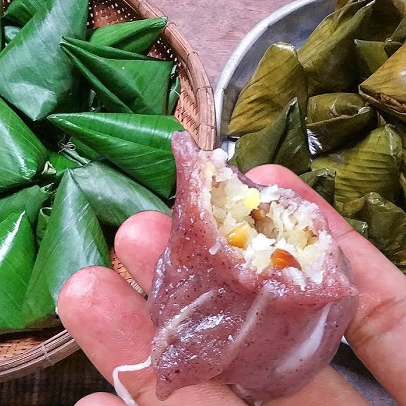 Bước 8 Thành phẩm Bánh ít nếp than nhân dừa sầu riêng