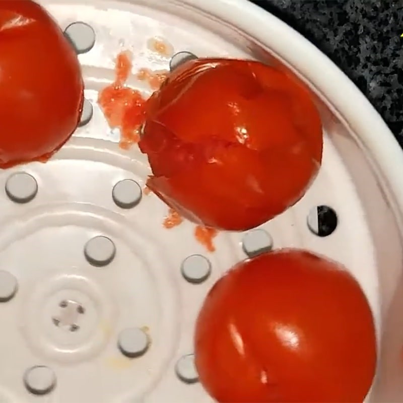 Bước 4 Hấp cà chua nhồi thịt Cà chua nhồi thịt hấp