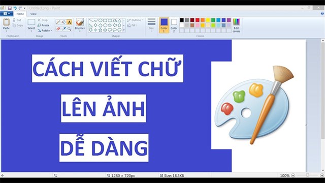 Cách chèn chữ vào ảnh trong Paint trên Windows 7,8,10 cực dễ