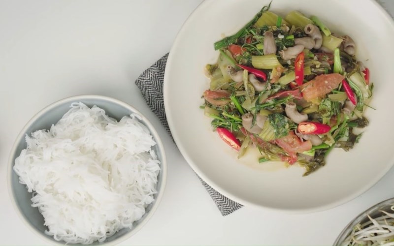 Bao tử cá basa xào