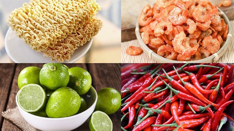Nguyên liệu món ăn mì trộn chua cay thái lan