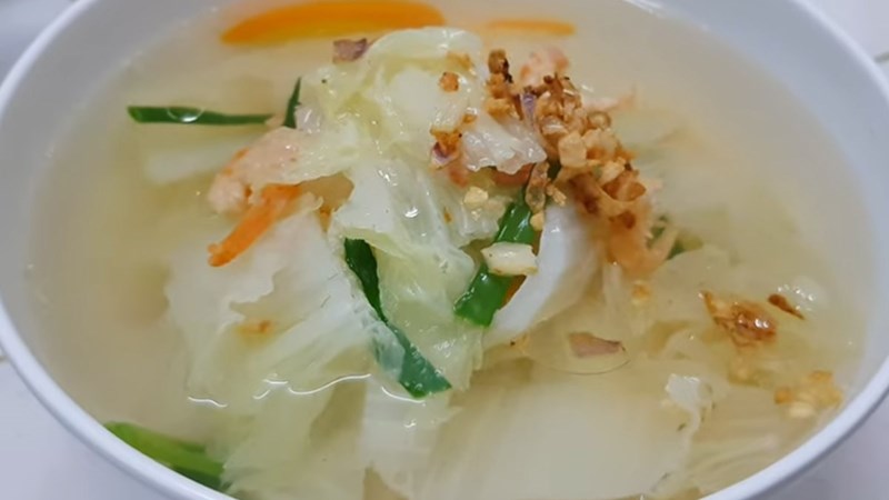 Canh cải thảo tôm khô