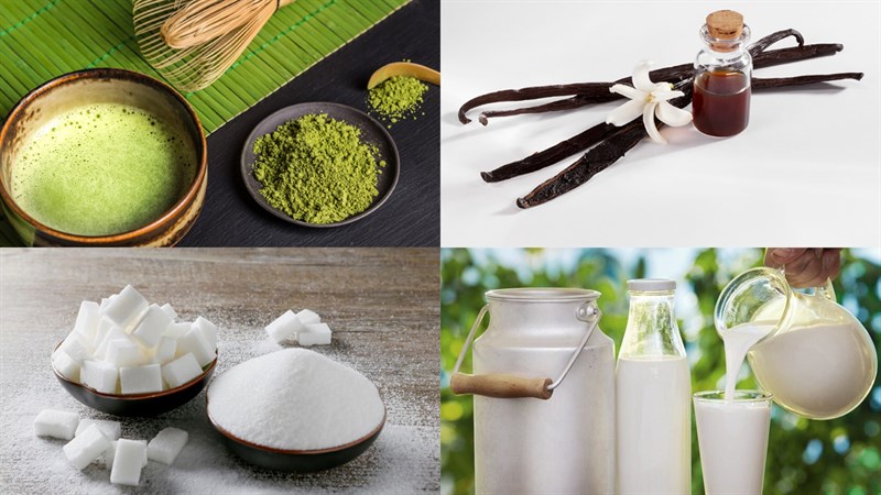 Nguyên liệu làm Matcha đá xay