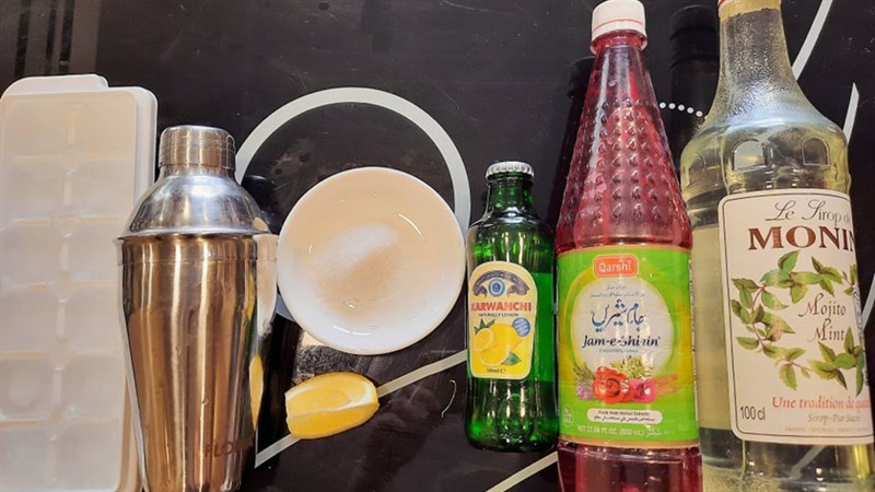 Nguyên liệu làm Mojito hoa hồng