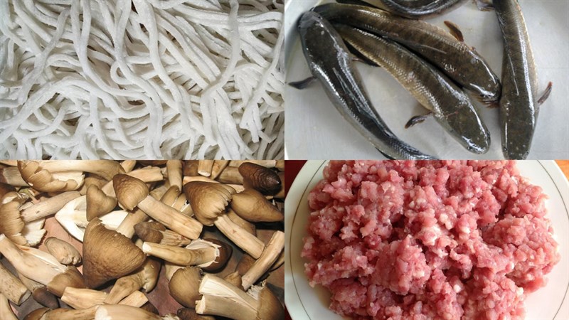 Nguyên liệu làm bánh canh cá lóc bột gạo