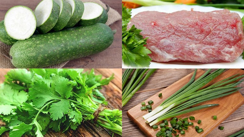 Nguyên liệu làm món canh bí đao nấu thịt