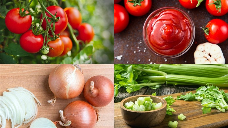 Nguyên liệu món ăn nước sốt cà chua pizza