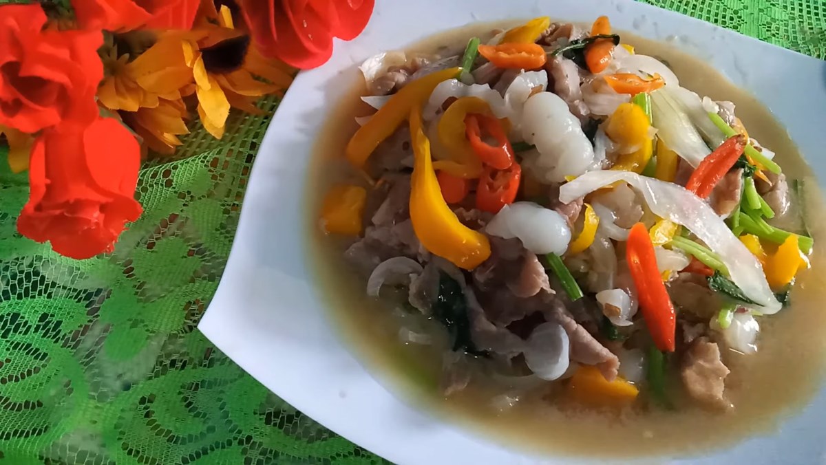 thịt bò xào chôm chôm