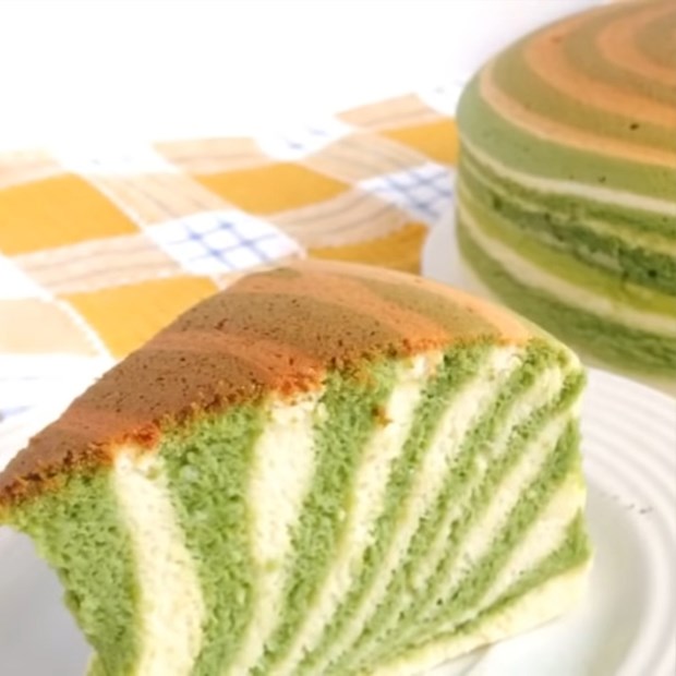 Cách làm bánh bông lan phô mai ngựa vằn matcha Nhật Bản thơm béo hấp dẫn