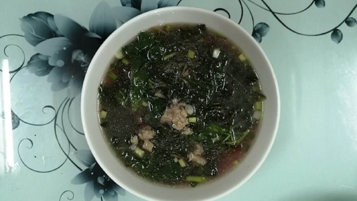 Canh rau dền thịt băm