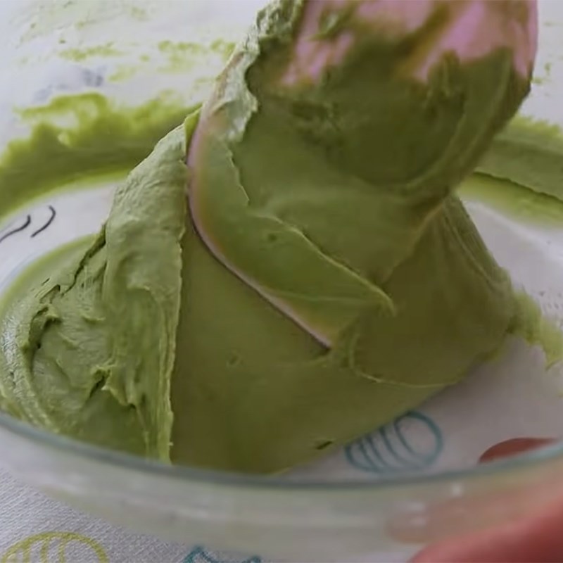 Bước 3 Làm lớp kem phủ matcha Bánh papparoti trà xanh