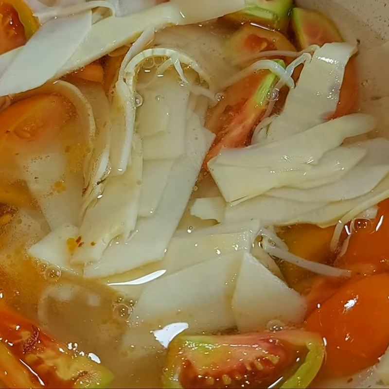 Bước 4 Nấu canh Canh măng chua chay mọc