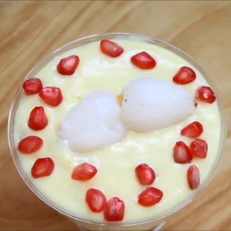 Bước 3 Hoàn thành Pudding vải custard