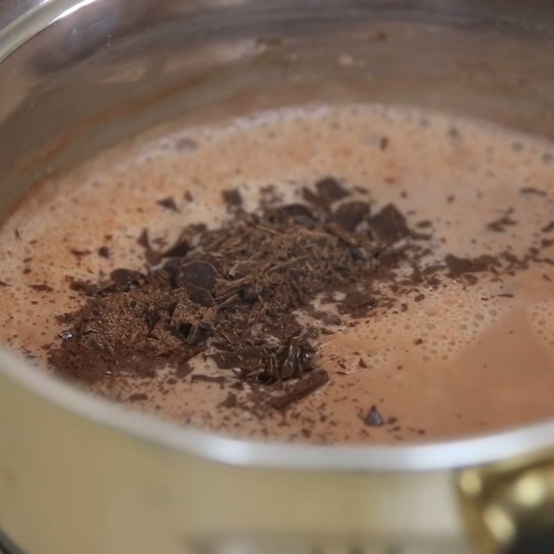 Bước 2 Nấu sữa cacao socola Socola cacao nóng