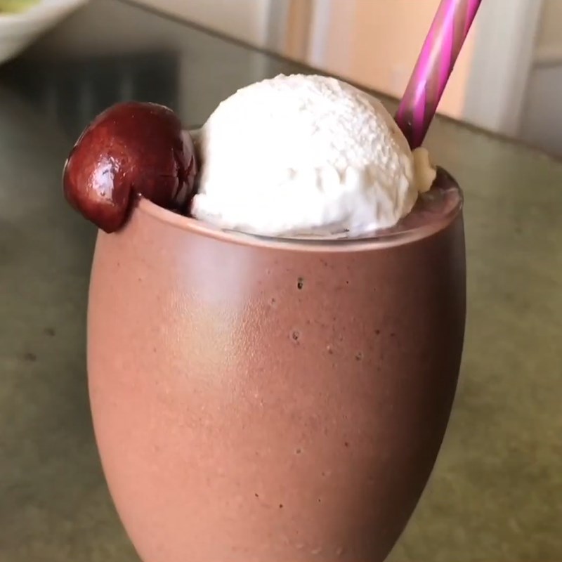 Bước 3 Thành phẩm Sinh tố cherry bơ chuối rau bina